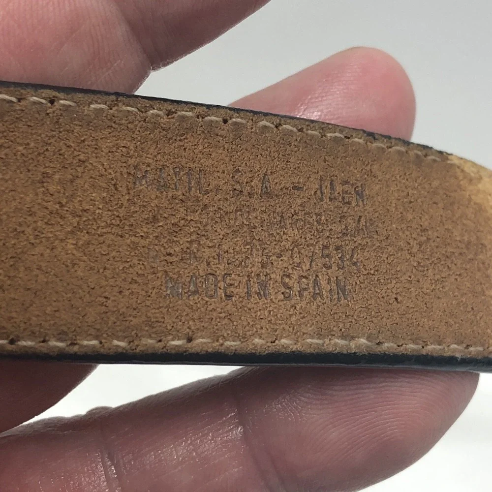 Mens Belt 38 Dark Brown Leather 07534 Matil Dress‎ Golf Business Made in Spain